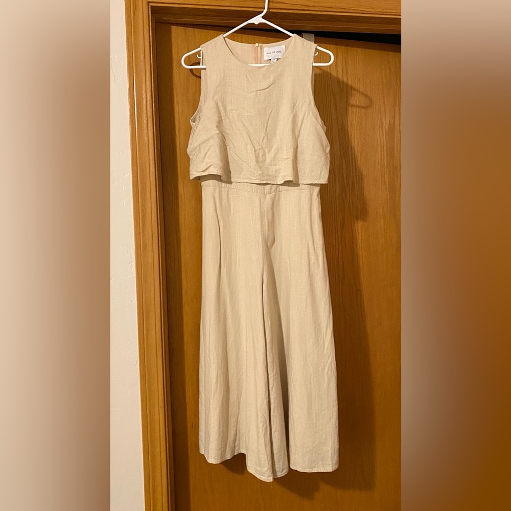 MVN the Label Khaki Linen Jumpsuit | Petal & Pup